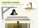 Wooden Tortoise Enclosure, Tortoise House w/ Lamp Holder, for Outdoor, Indoor, Light Grey T3398P350010