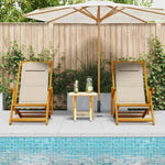 Beach Chair with Cushion 2 pcs Brown x x Solid Acacia wood 3325144