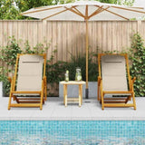 Beach Chair with Cushion 2 pcs Brown x x Solid Acacia wood 3325144