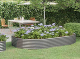 Garden Raised Bed Galvanised Steel 214x140x36 cm Grey 319024