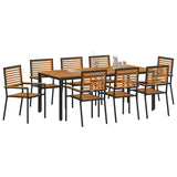 Garden Dining Set 9 pcs Black Poly Rattan 3365508