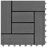 Grey 11 pcs 30 x 30 cm Decking Tiles WPC 1 sqm 41551