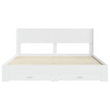 Bed Frame with Storage and Headboard White Engineered Wood 3414437