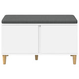 Hall Bench White 80 x 38 x 46 cm Engineered Wood and Fabric 891528