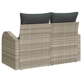 Garden Sofa with Cushion Light Grey 124 x 62 x 69cm Poly Rattan 42006747