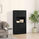 Highboard Black Oak 80 x 33 x 150 cm Engineered Wood 3334338