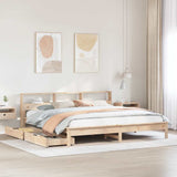 Bookcase Bed without Mattress 200x200 cm Solid Wood Pine 3309797
