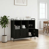 Sideboard Black Oak 97 x 33 x 81 cm Engineered Wood 8013860