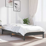 820528 Bed Frame without Mattress Grey 90x200 cm Solid Wood
