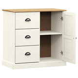 Sideboard with Drawers VIGO 78x40x75 cm White Solid Wood Pine 353200