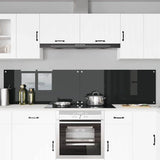 Kitchen Backsplash 2 pcs Black 110 x 50 cm Tempered Glass 3415495