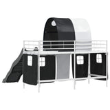 Kids'Loft Bed Frame White and Black 75 x 190 cm Metal 42020850