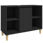 ZNTS 3 Piece Bathroom Furniture Set Black Engineered Wood 3185614