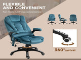 Massage Recliner Chair Heated Office Chair with Six Massage Points Velvet-Feel Fabric 360&deg Swivel T3398P328198