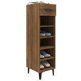 Shoe Cabinet Brown Oak 30x35x105 cm Engineered Wood 817566