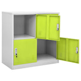 Locker Cabinets 5 pcs Light Grey and Green 90x45x92.5 cm Steel 3095230