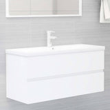 Sink Cabinet with Built-in Basin White Engineered Wood 3071657