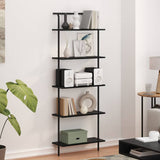 Bookshelf 5-Tier 60 x 24 x 168 cm Engineered wood Black Oak 879965