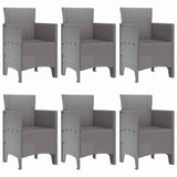Garden Dining Set 7 pcs Light Grey Polt rattan 3378567