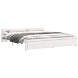 Bed Frame without Mattress White Solid Wood 200x200 cm 815065