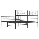 Metal Bed Frame without Mattress with Footboard Black 150x200cm 355287