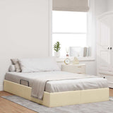 Storage Bed with Mattress Creme 120 x 200 cm Fabric 3370008