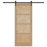 Sliding Door ORKDAL Natural and Black 86 x 211 cm 3333736