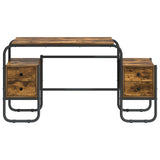 Desk with Storage Smoked Oak 145 x 50 x 75 cm 8008010