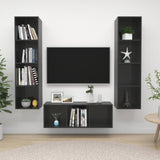 3 Piece TV Cabinet Set High Gloss Grey Engineered Wood 3079762