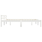 Bed Frame without Mattress White Solid Pine Wood 160x200 cm 283188