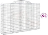 Arched Gabion Baskets 4 pcs 200x50x180/200 cm Galvanised Iron 3146406