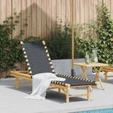 Sun Lounger with Black Woven Webbing 55x200x30 cm Bamboo 4108233