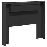 Storage Headboard with LED Black Engineered Wood 3418660