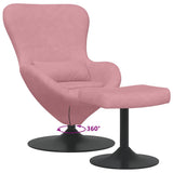 Egg Chair with Footstool Pink 63 x 73 x 90 cm Velvet 42002748