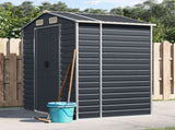 Garden Shed Anthracite Galvanised Steel 191x130x198 cm 3188253