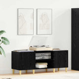 Record Cabinet Black Oak 121 x 38 x 48 cm Engineered Wood 881473
