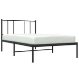 Metal Bed Frame without Mattress with Headboard Black 80x200cm 352471