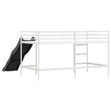 Kids'Loft Bed Frame with Slide White and Anthracite 42020786