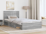 Bed Frame Grey Sonoma 90 x 190 cm Solid Pine Wood 3411060