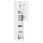 Highboard White 34.5x34x180 cm Engineered Wood 3198969
