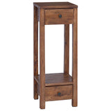 Plant Stand with Drawer Brown 30 x 30 x 80 cm Mahogany Wood 42012384