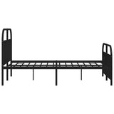 Metal Bed Frame without Mattress with Footboard Black 180x200cm 353657