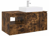 Bathroom Furniture Set 2 pcs Smoked Oak Engineered Wood 3404059