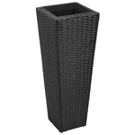 Garden Raised Beds 3 pcs Poly Rattan Black 40534