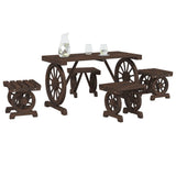 Garden Dining Set Burnt Wood Solid fir wood with a burnt look 3207140