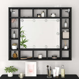 LED Mirror Cabinet Black 91x15x76.5 cm 833496