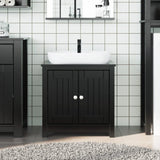 Bathroom Sink Cabinet BERG Black 60x34x59 cm Solid Wood Pine 358553