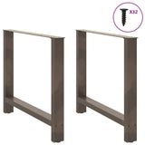 Dining Table Legs Natural Steel 2 pcs 100x cm Steel 4013323