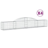 Arched Gabion Baskets 4 pcs 300x30x40/60 cm Galvanised Iron 3146469
