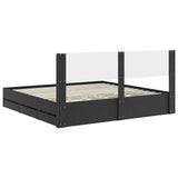 Bed Frame with Storage and Headboard Black 180 x 200 cm 3414282